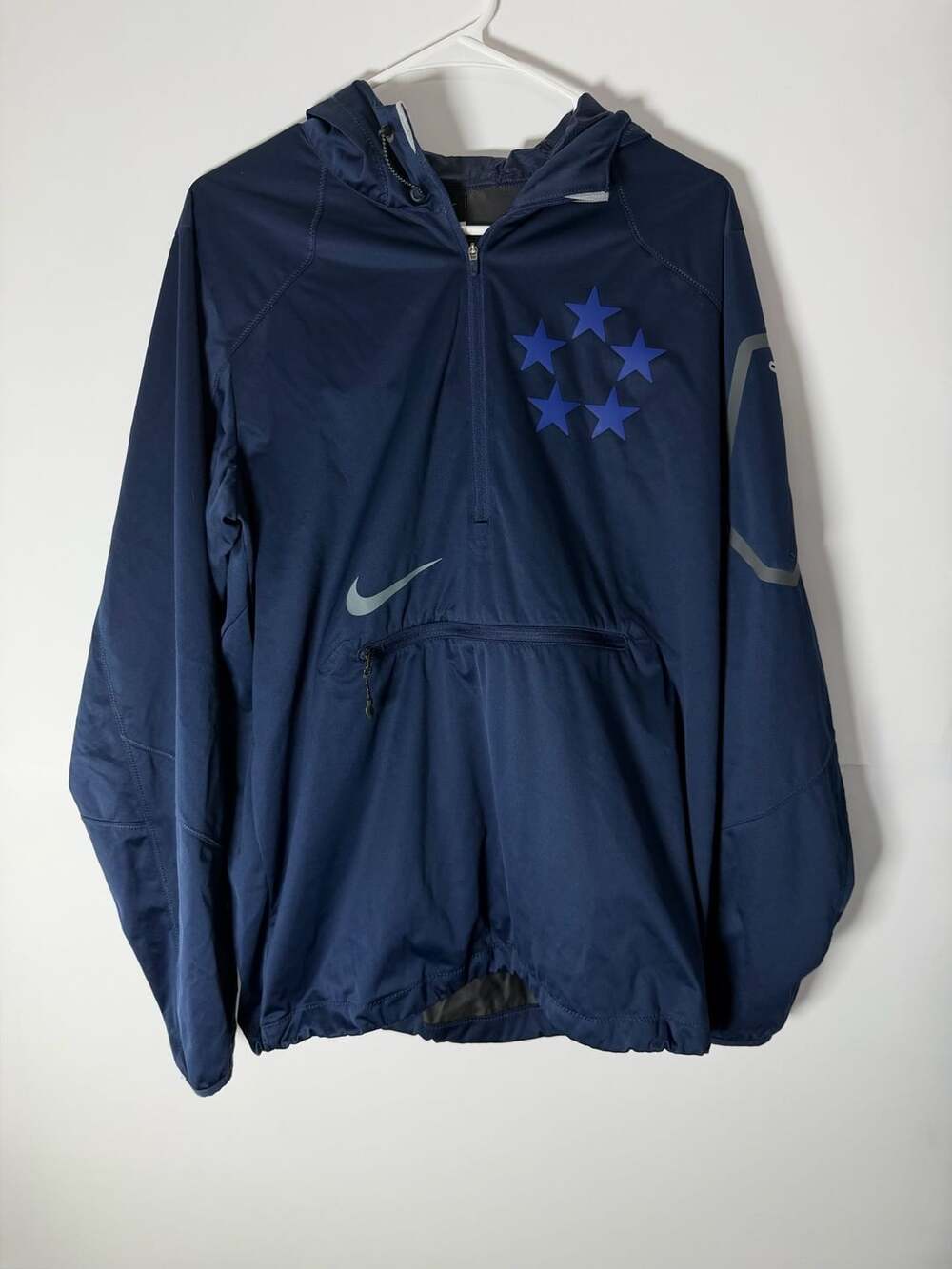 Nike Blue Stars Half-Zip Jacket Navy Blue Mens Size S